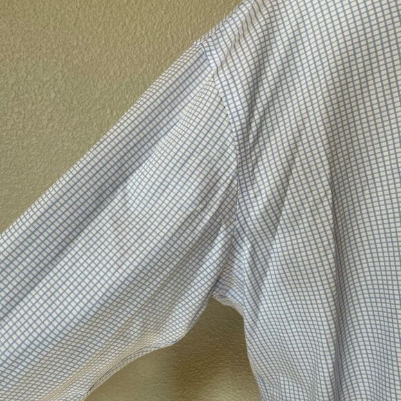 Van Heusen Original Slim Fit Plaid Men Collar Shirt Size 17 1/2 (34/35) - Picture 2 of 6